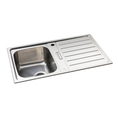 Abode Designs Neron 50mm W Single Bowl Stainless Steel Kitchen Sink with 2 Faucet Holes