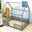 Lit en bois Areia avec clôture et porte, toit-649469647-649469641