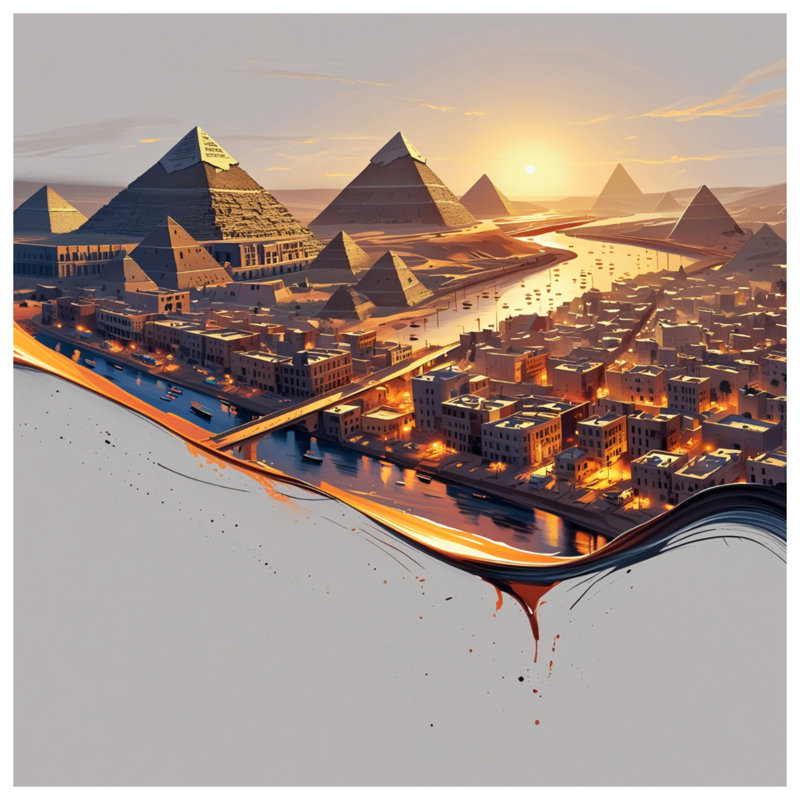 Pyramids At Sunset Double Sided Throw Pillows, 16 x 16 inches