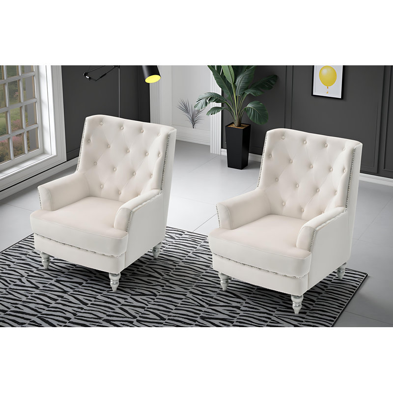 Pamplona Chair Set of 2, Ivory