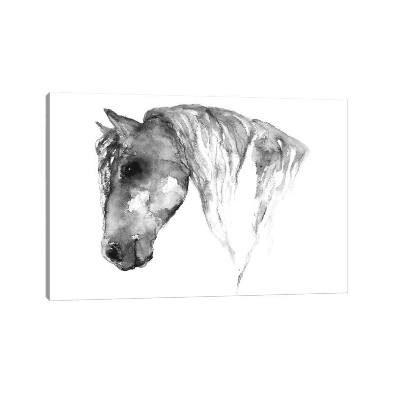 Grey Horse by ANDA Design - Wrapped Canvas Gallery-Wrapped Canvas Giclée, 20.32 cm H x 30.48 cm W