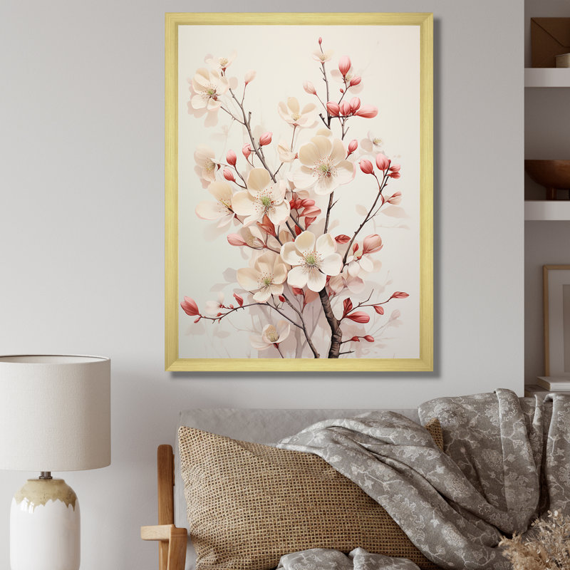 Cornouiller blanc Blossom Harmony III - impression, H 32 po x l 24 po x P 1 po, Cadre doré simple