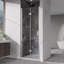 Porte de douche - L 30 po x H 72 po sans cadre Porte de douche à ouverture battante pliante en verre trempé transparent de 1/4 po (6 mm)-122071549