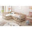 Lit plateforme en L avec trois tiroirs de rangement