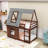 Twin Over Twin Wood House-Shaped Bunk Bed With Built-In Ladder And Safety Guardrails