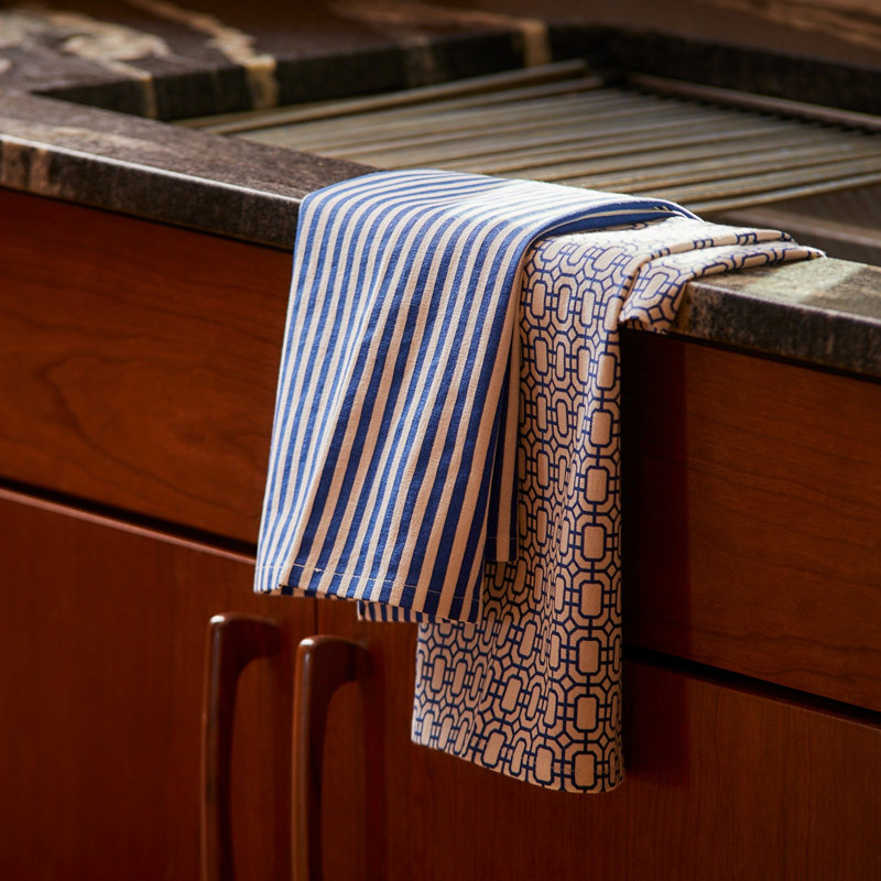 Newport Tea Towel Kitchen Towel, Blue/White