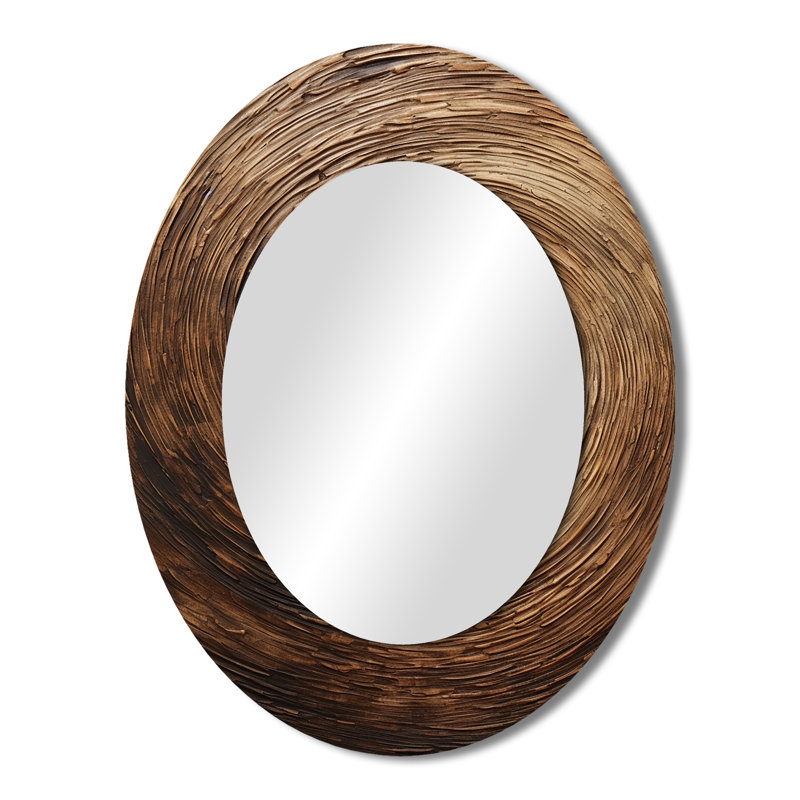 Miroir mural brun moderne, 43 po x 33 po