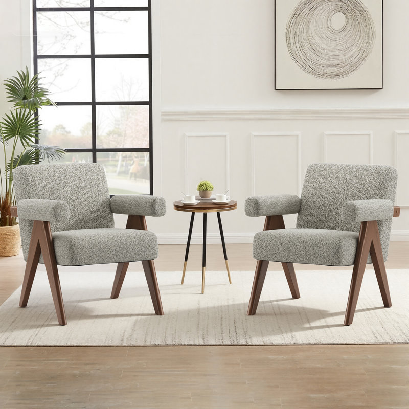 Chaise d'appoint rembourrée Mid-Century, Vert