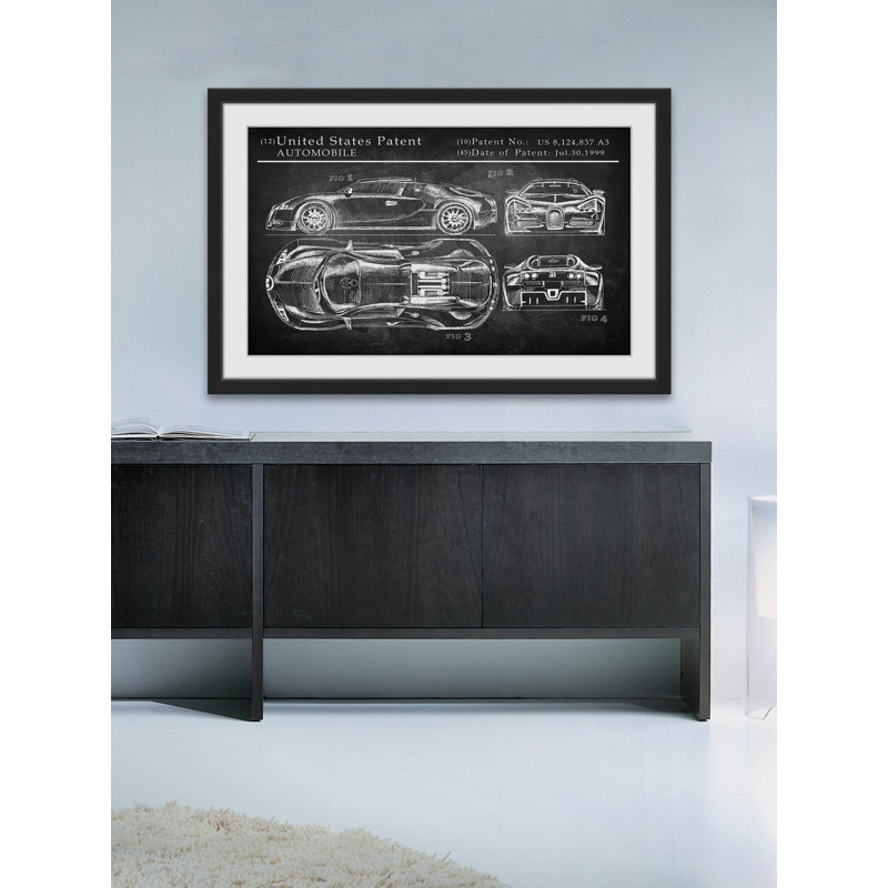 « bugatti chiron », reproduction d’art encadrée, H 24 po x l 36 po x P 1,5 po