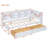 White Wooden Twin Size Daybed With 2 Drawers, Storage Shelf & USB Charging Ports-1273441925-1273441922