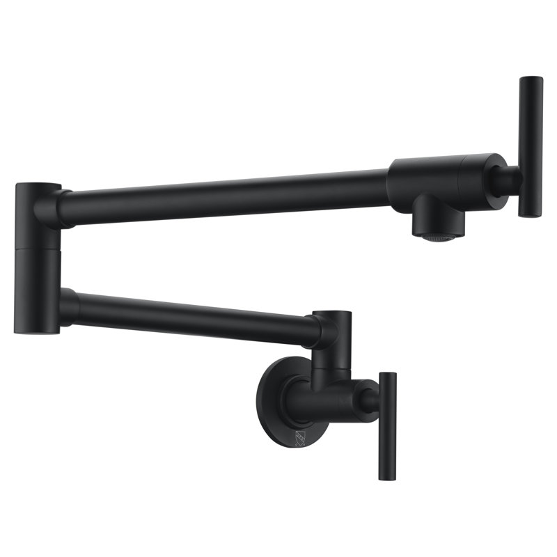 Robinet remplisseur mural ANZZI Braccia Series 24 "avec accessoires, Noir mat