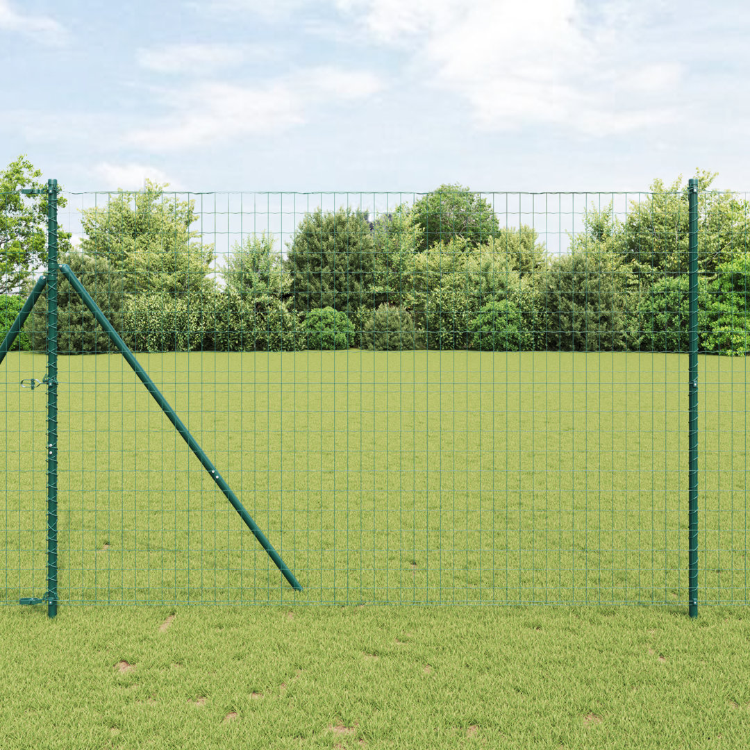 Euro Fence With 13 Flanged Posts Galvanised Steel