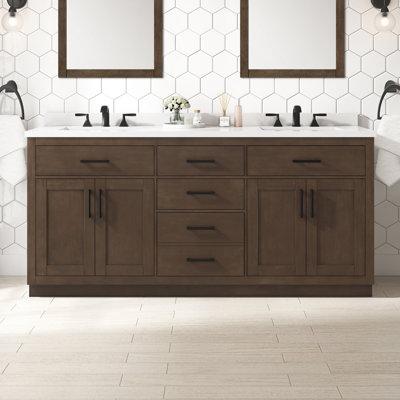 Naryia 72"" Double Bathroom Vanity Set -  Latitude RunÂ®, D1E8424B4A744E7CB0316467856F7BAB