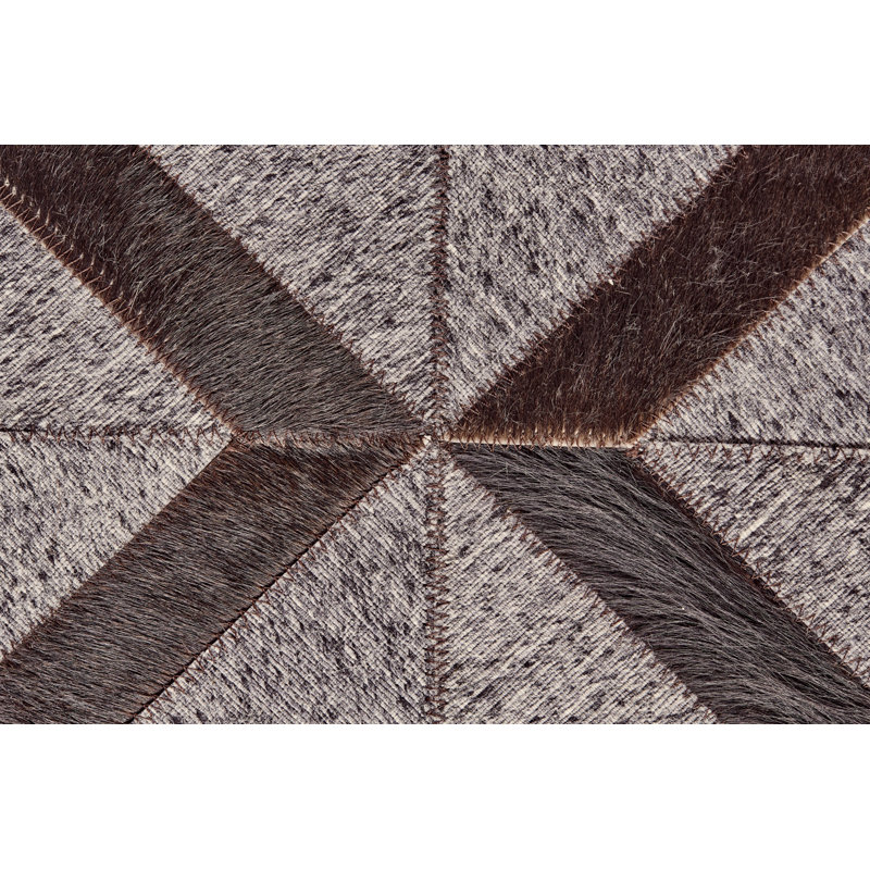 Tapis onyx / asphalte à motif géométrique Grossi, Rectangle 5 pi x 8 pi