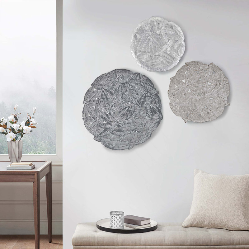 Ensemble de décoration murale 3 pièces, Gris