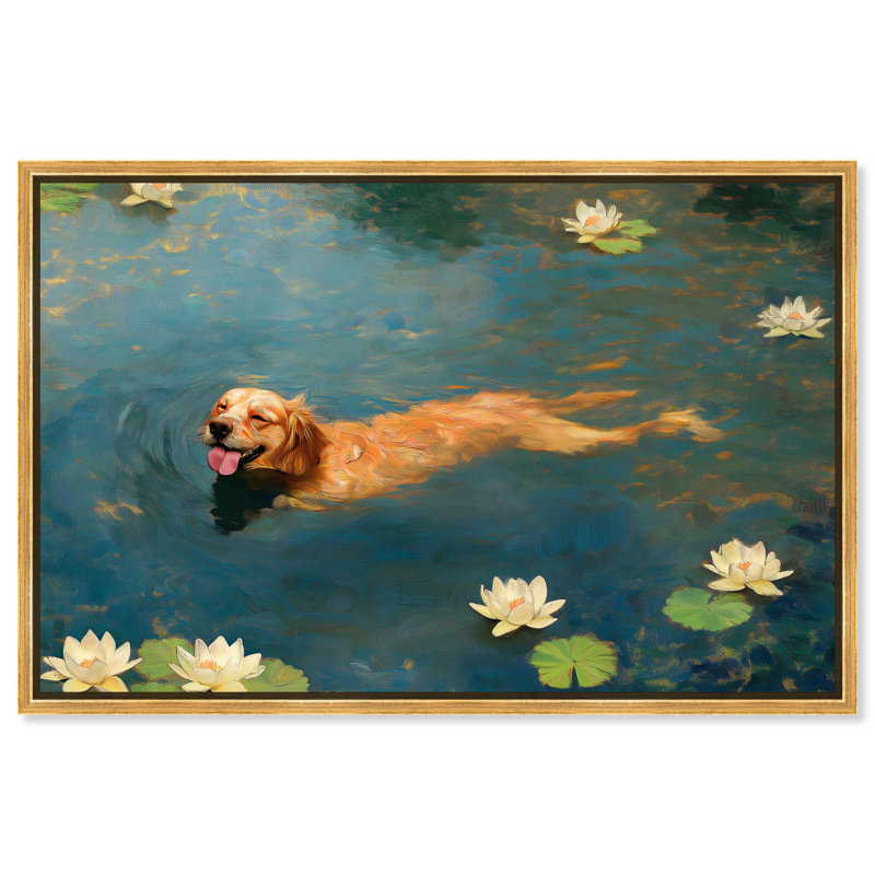 «Pond Pup II», toile de Van Gogh par Art Remedy, H 17 po x l 25 po, Cadre doré