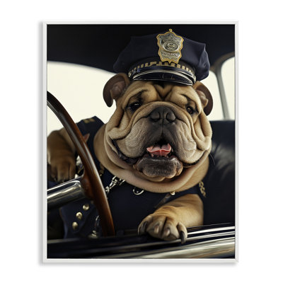 «Police Dog in Car Giclee» par Ray Heere