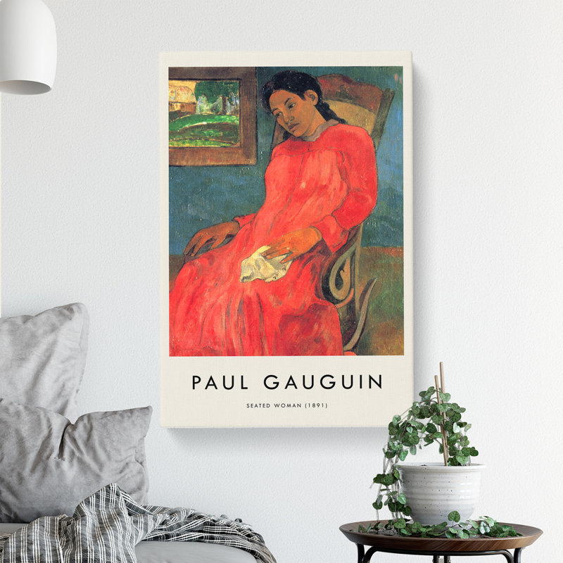 Seated Woman Vol.1 by Paul Gauguin - Wrapped Canvas Painting, 50cm H x 35cm W x 3cm D