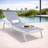 Outdoor Patio Reclining Chaise Lounge with Wheels, Powder-Coated Aluminum Frame and Breathable Sling Mesh, Adjustable Backrest for Poolside and Deck Use-124823790-124823792
