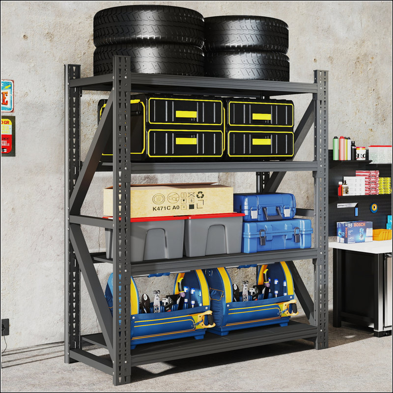 Étagères de garage robustes et réglables en métal, capacité de 4000 lb, étagère industrielle H 69 x l 59 x P 23,6 po pour entrepôt et maison