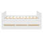Lit de jour blanc pleine grandeur avec lit gigogne simple et tiroirs de rangement - Lit d'invité peu encombrant pour enfants et adultes-117789854