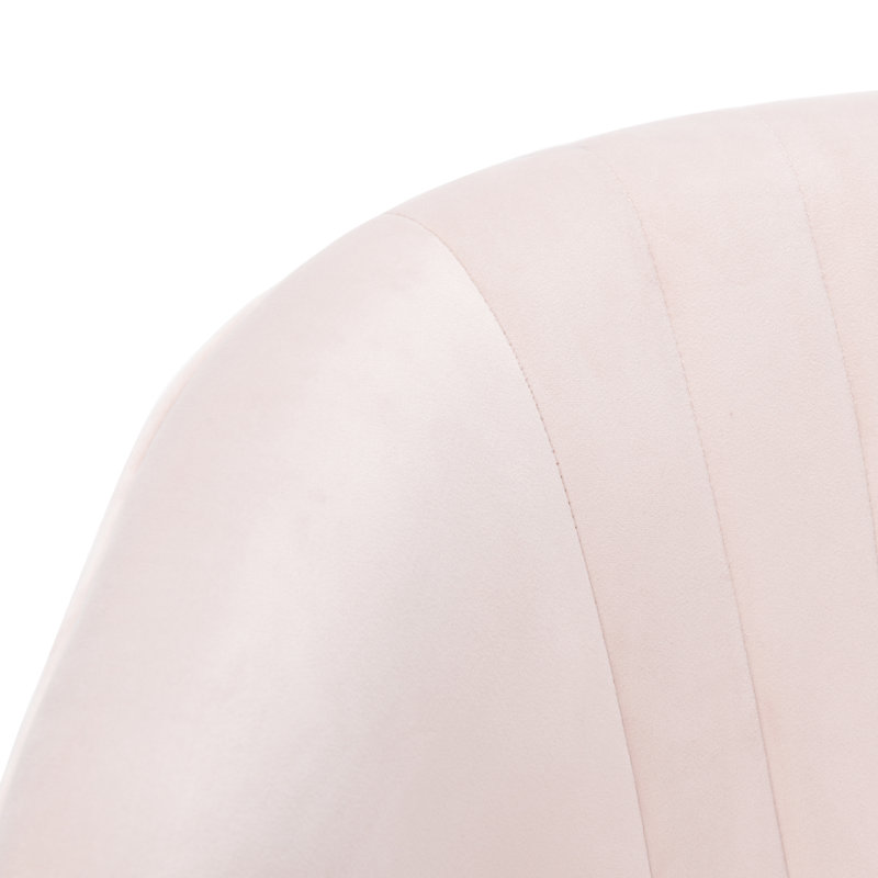 Velveteen Velvet Wingback Chair, Blush Pink Velvet