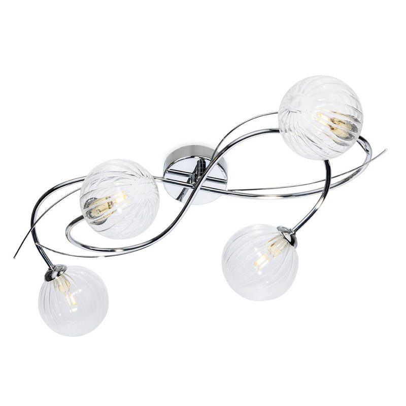 Flush Mount, Chrome, Clear, 4