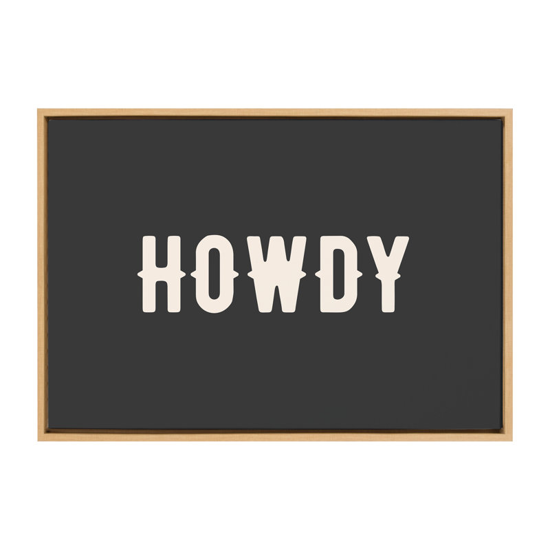 "Howdy Landscape Black" par Honey Island Studio, reproduction d'art sur toile encadrée, Naturel