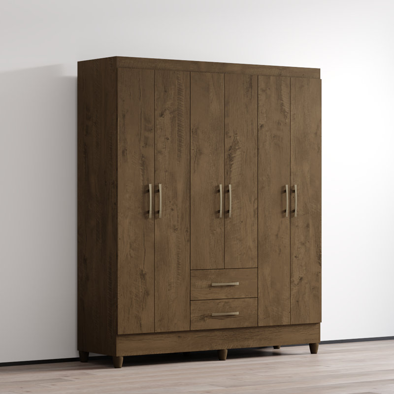 Armoire Panama 60,2 "avec tablettes réglables, tringle, Brun