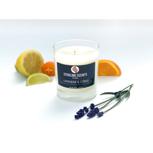 Citrus Scented Jar Candle with Glass Holder