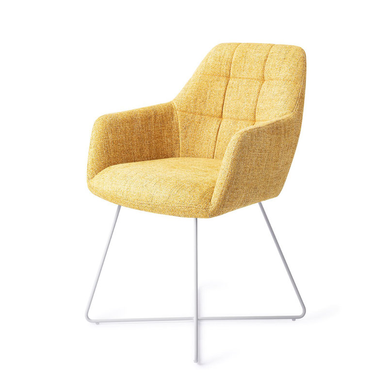 Dejahn 48cm H Polyester Upholstered Metal Armchair, Yellow