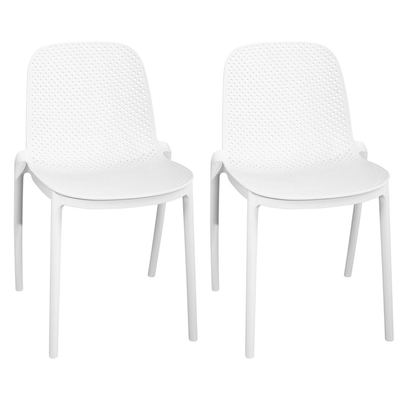 Chaise de salle à manger de patio moderne intérieur / extérieur - polypropylène durable, conception résistante aux intempéries