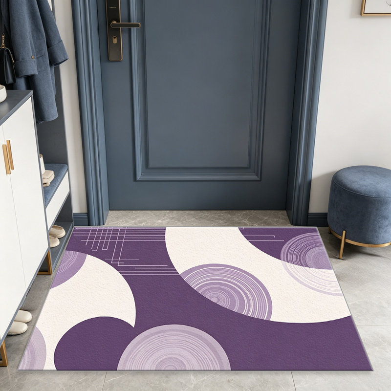 Modern Art Deco Purple carpet-easy to clean, machine-washable, soft and comfortable; suitable for door mats, kitchens, living rooms, bedrooms, corridors, and laundry areas. Easy to clean, durable carpet for home decoration.