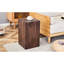 Table basse de salon, table de bout carrée de 12 po x 12 po x 20 po aux tons de bois brun, décor moderne compact