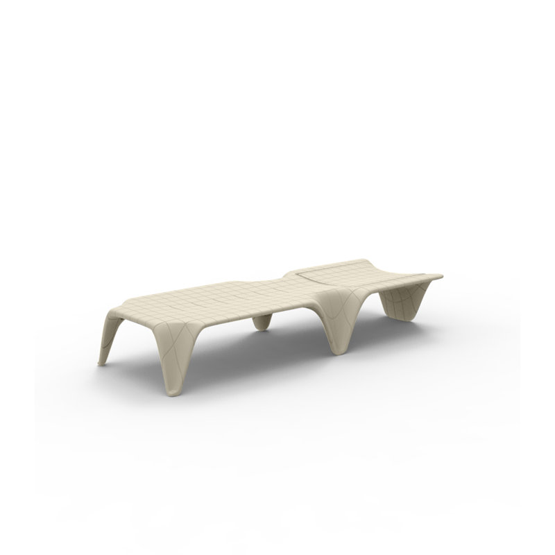 F3 - Chaise longue - Basic - Orange, Écru