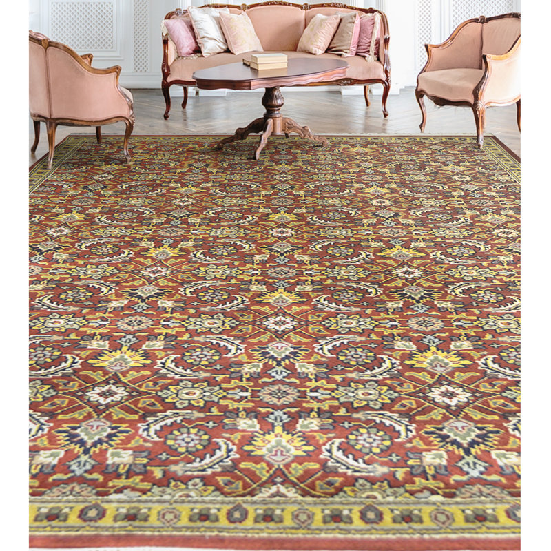 Damask Area Rug in Navy, Rectangle 4' x 6'