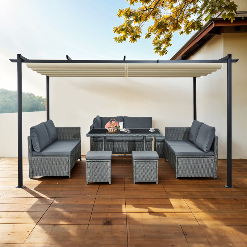 Oseasons® Acorn 4m x 3m Rectangular Pergola in Creamy White