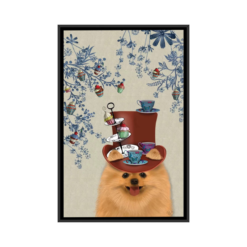 «A Milliner's Dog Series: Pomeranian II», impression sur toile, H 26 po x l 18 po x P 1,5 po, Toile encadrée noire