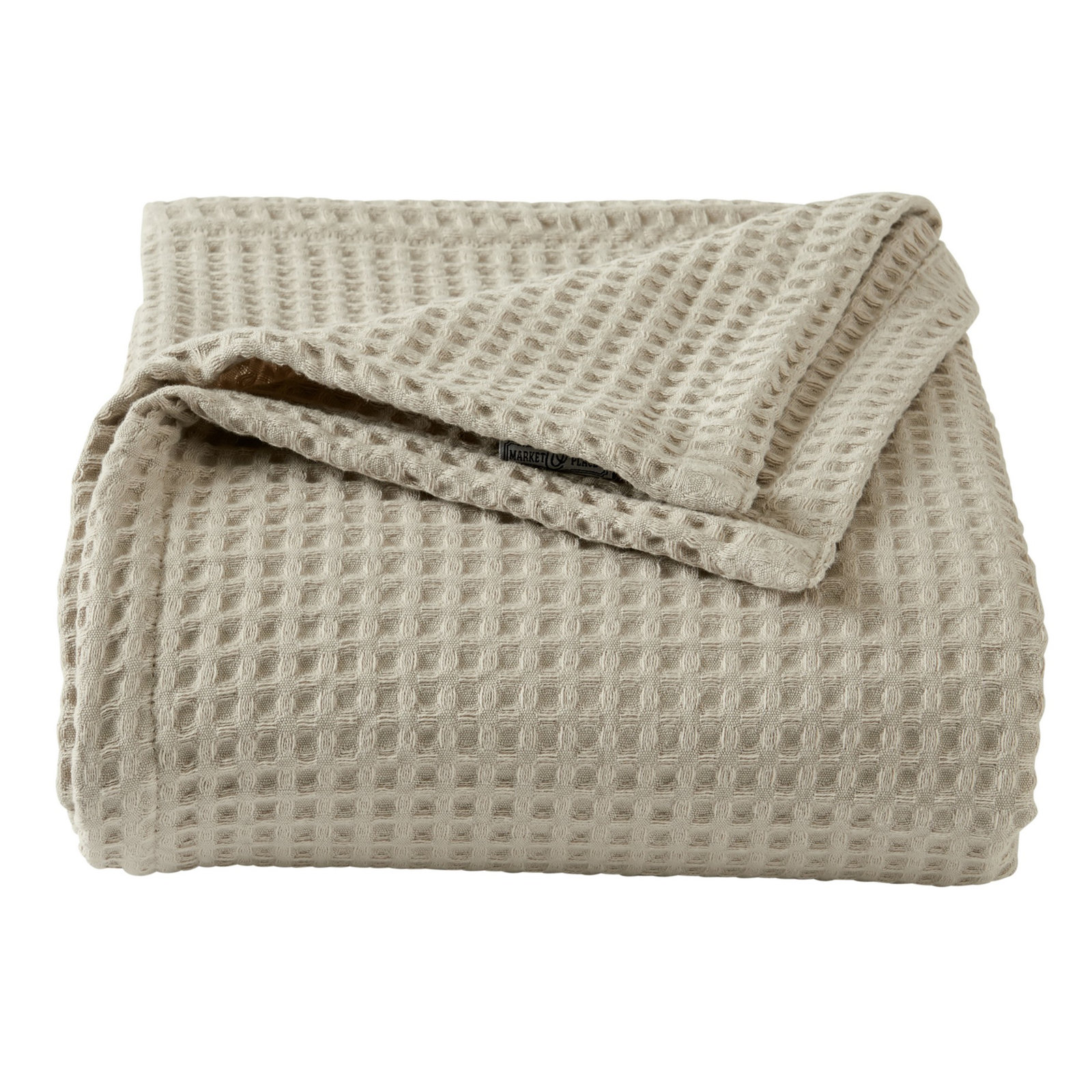Vila Cotton Waffle Throw Blanket, Queen, Linen