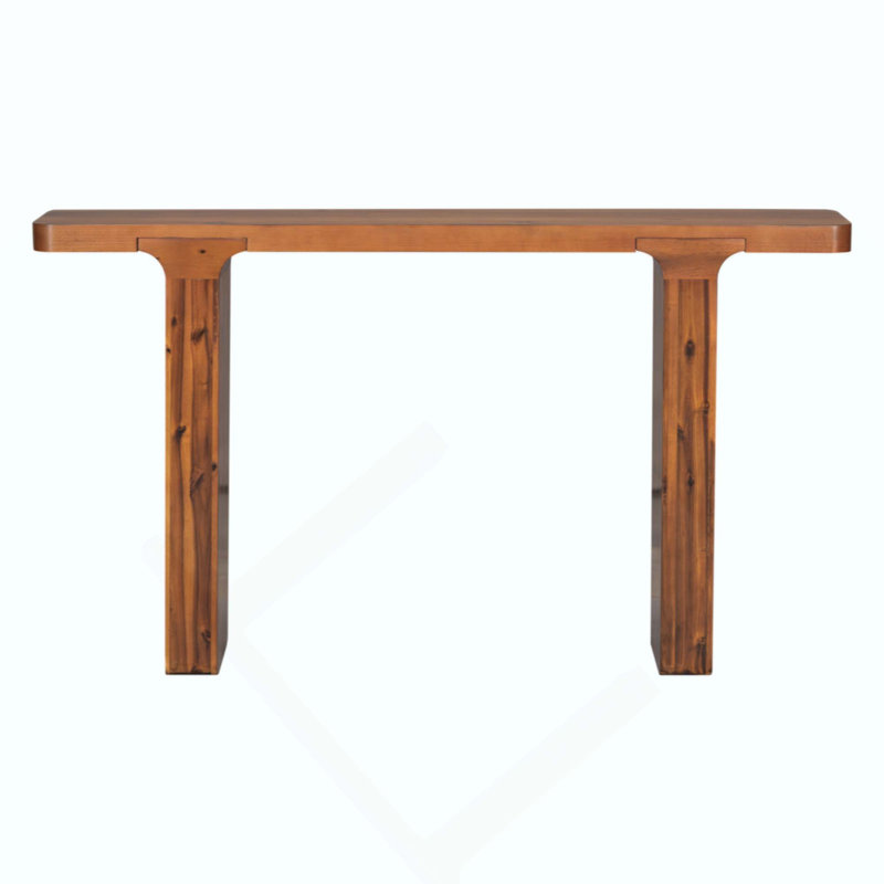 Farmhouse Entryway Table With Large Countertop, Minimalism Sofa Table With Acacia Veneer , Elegance Console Table With Sturdy Square Legs,For Hallway, Living Room, And Foyer