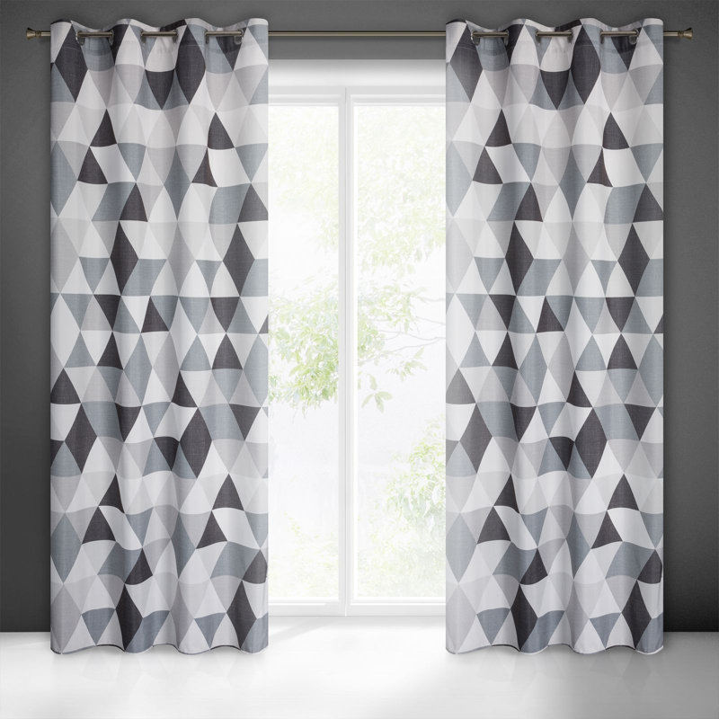 Medora Semi Sheer Curtains Single Panel, Steel