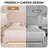 LED Teddy Fleece Platform Bed Frame with Round Corner Upholstered Headboard-678100483-678100486
