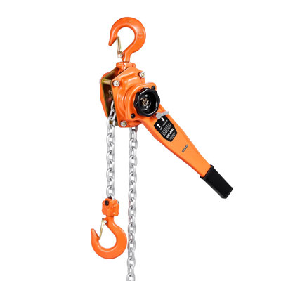 Palan à chaîne manuel à levier, capacité 1-1 / 2T 3300LBS robuste, chaîne en acier allié G80 de 10 pi avec frein mécanique à double cliquet, crochets rotatifs à 360 °, pour la construction d'entrepôt