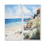 Beach Ocean Seaside Serenity II - Art mural surdimensionné plage et océan 2 panneaux