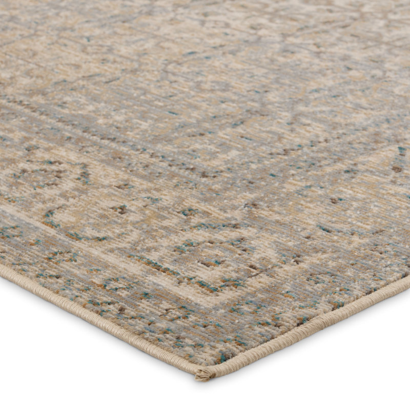 Devoris Oriental Machine Woven Polyester/Polypropylene Area Rug in Gray/Brown, Rectangle 4' x 5'7"