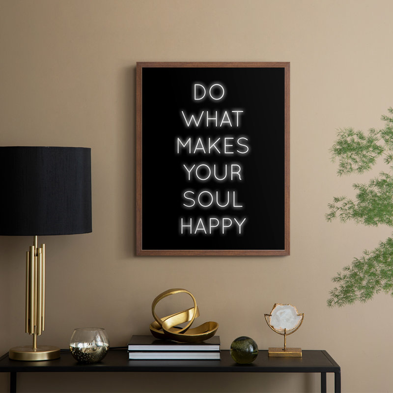 «Soul Happy», reproduction encadrée - bois massif