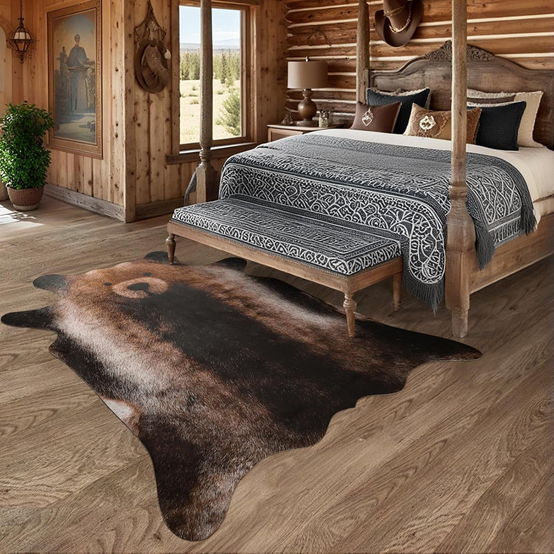 Irregular Animal Print Area Rug, 158*190cm