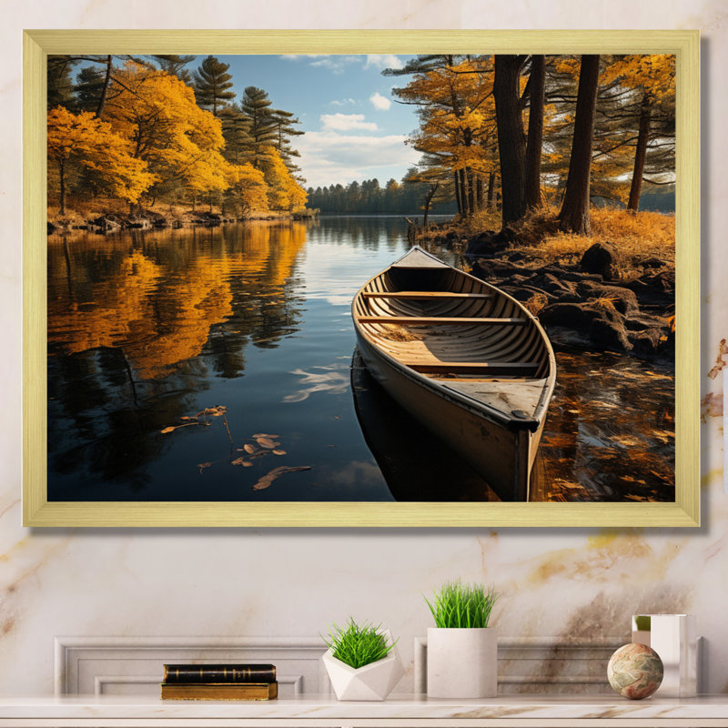 Canada River Rhapsody III sur toile, H 16 po x l 32 po x P 1 po, Encadrement doré