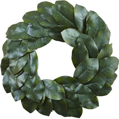 Faux Magnolia Plastic 24'' Wreath