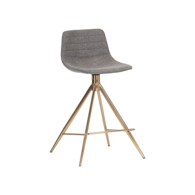 Swivel Upholstered Counter Stool with Metal Frame